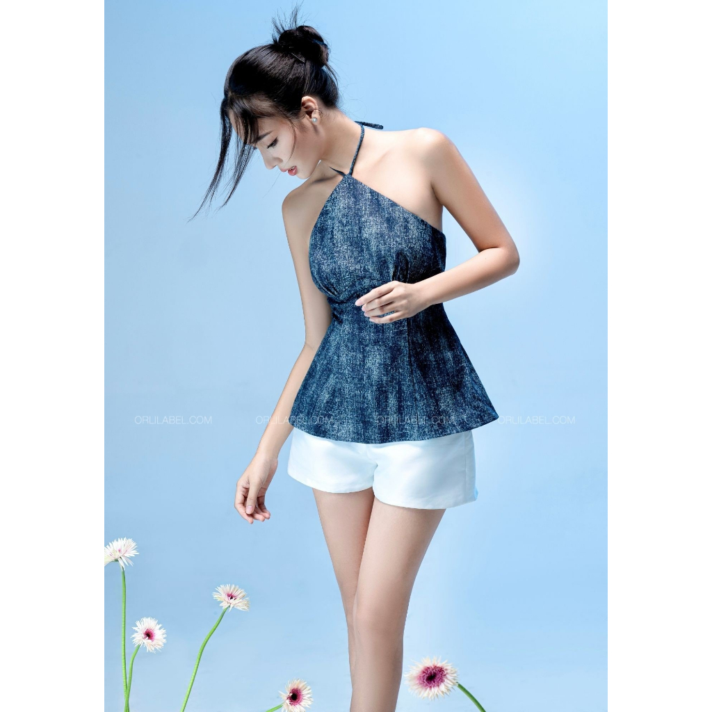 Indigo Shirt - Áo yếm jean thiết kế - Orli Label