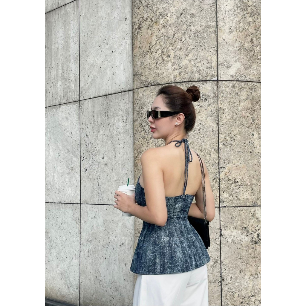 Indigo Shirt - Áo yếm jean thiết kế - Orli Label