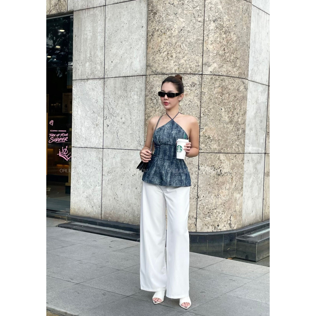 Indigo Shirt - Áo yếm jean thiết kế - Orli Label