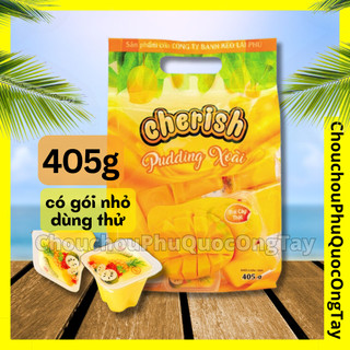 Thạch Pudding Cherish 405g đủ 4 vị xoài, thơm, mãng cầu, dừa - rau câu Lai Phú