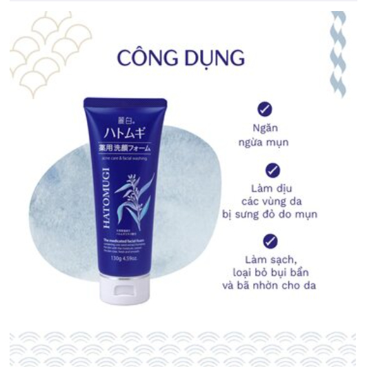 Sữa Rửa Mặt Hatomugi Acne Care & Facial Washing The Medicated Facial Foam