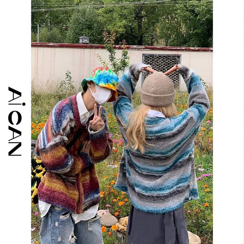 Áo Cardigan Lông Xù Hai Màu Thời Trang Unisex