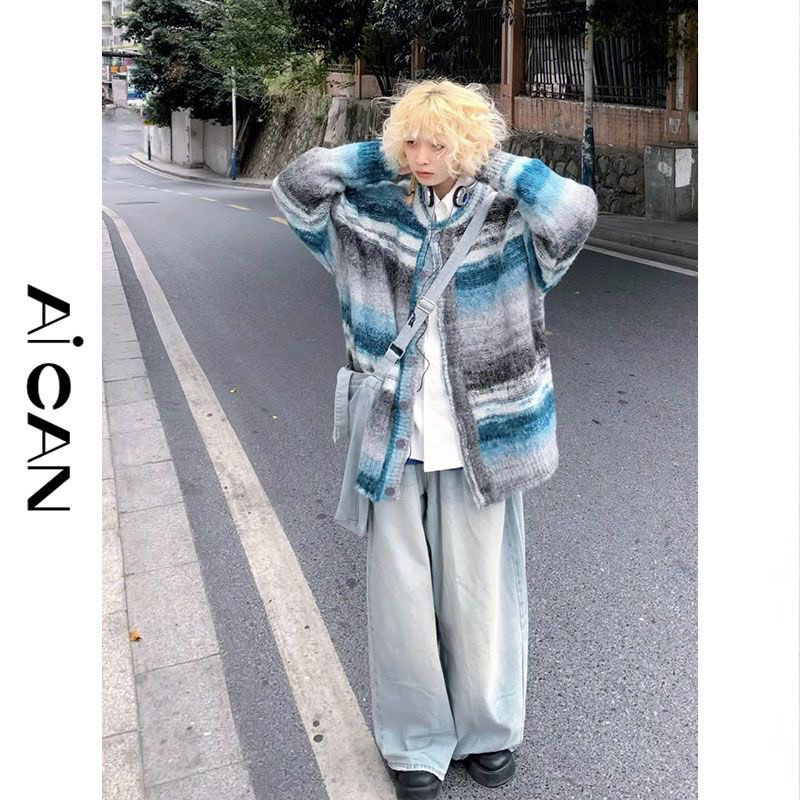 Áo Cardigan Lông Xù Hai Màu Thời Trang Unisex