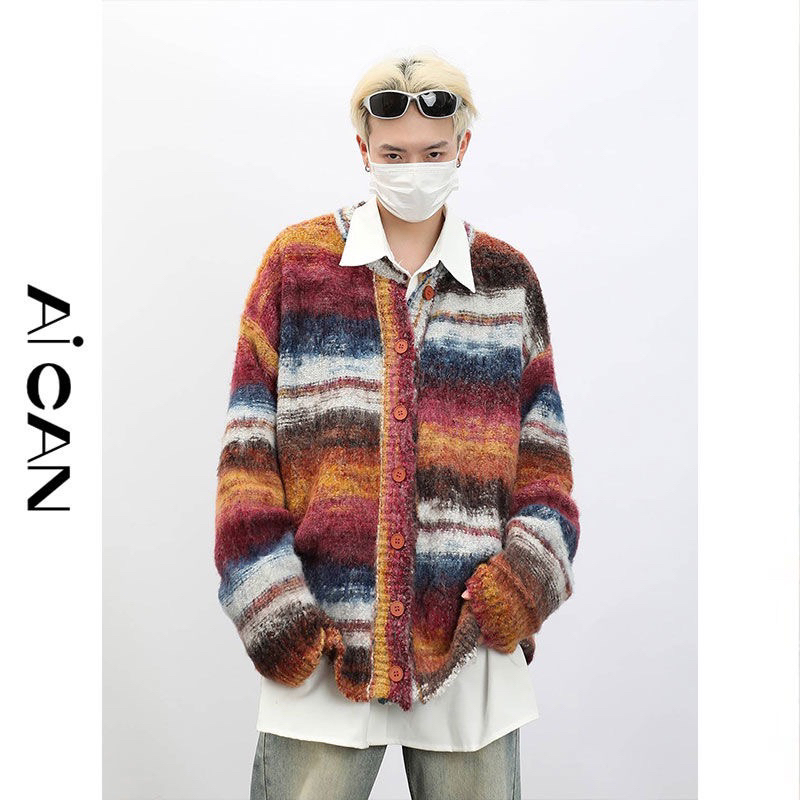 Áo Cardigan Lông Xù Hai Màu Thời Trang Unisex