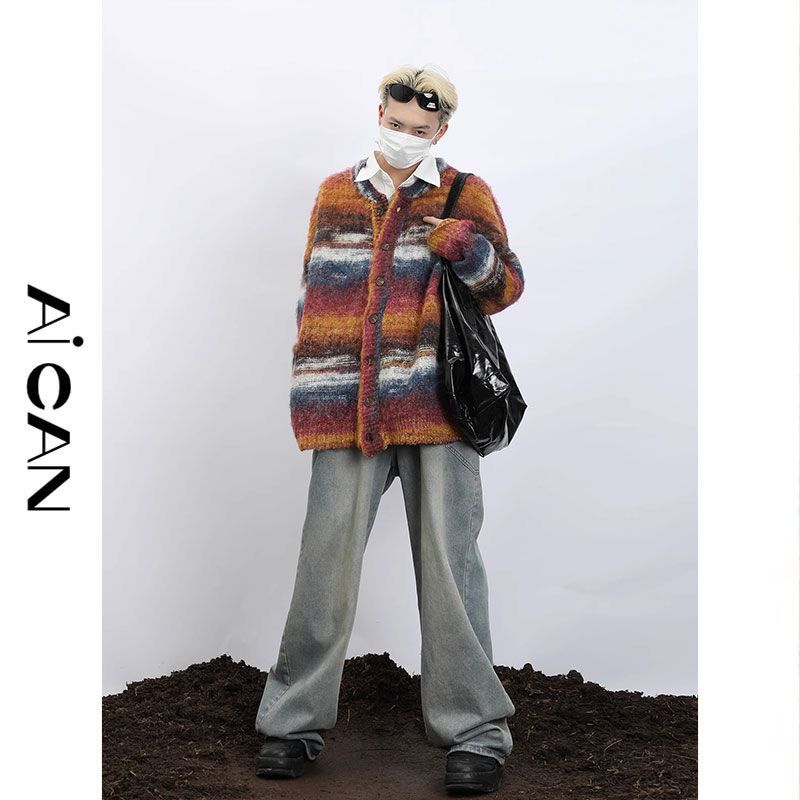 Áo Cardigan Lông Xù Hai Màu Thời Trang Unisex