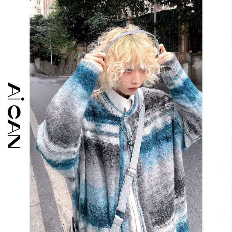 Áo Cardigan Lông Xù Hai Màu Thời Trang Unisex