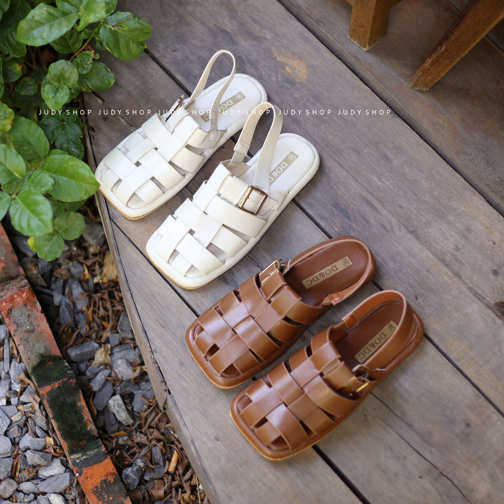 Giày Sandal Rọ D&D Bít Rọ Mũi Vuông Da Mềm Đế Su QCCC