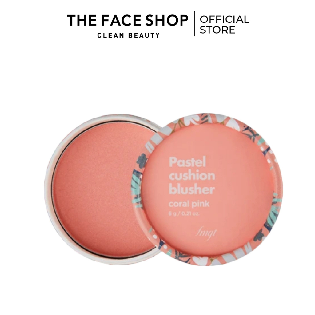 Combo Phấn Má Hồng Trang Điểm THE FACE SHOP Pastel Cushion Blusher 5g & Chì Chân Mày