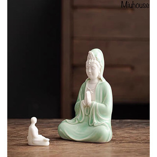 Tượng phật quan âm mini 14cm để bàn nhiều màu