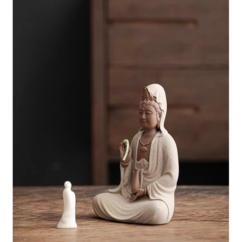 Tượng Phật Quan Âm Mini 14cm Để Bàn Nhiều Màu