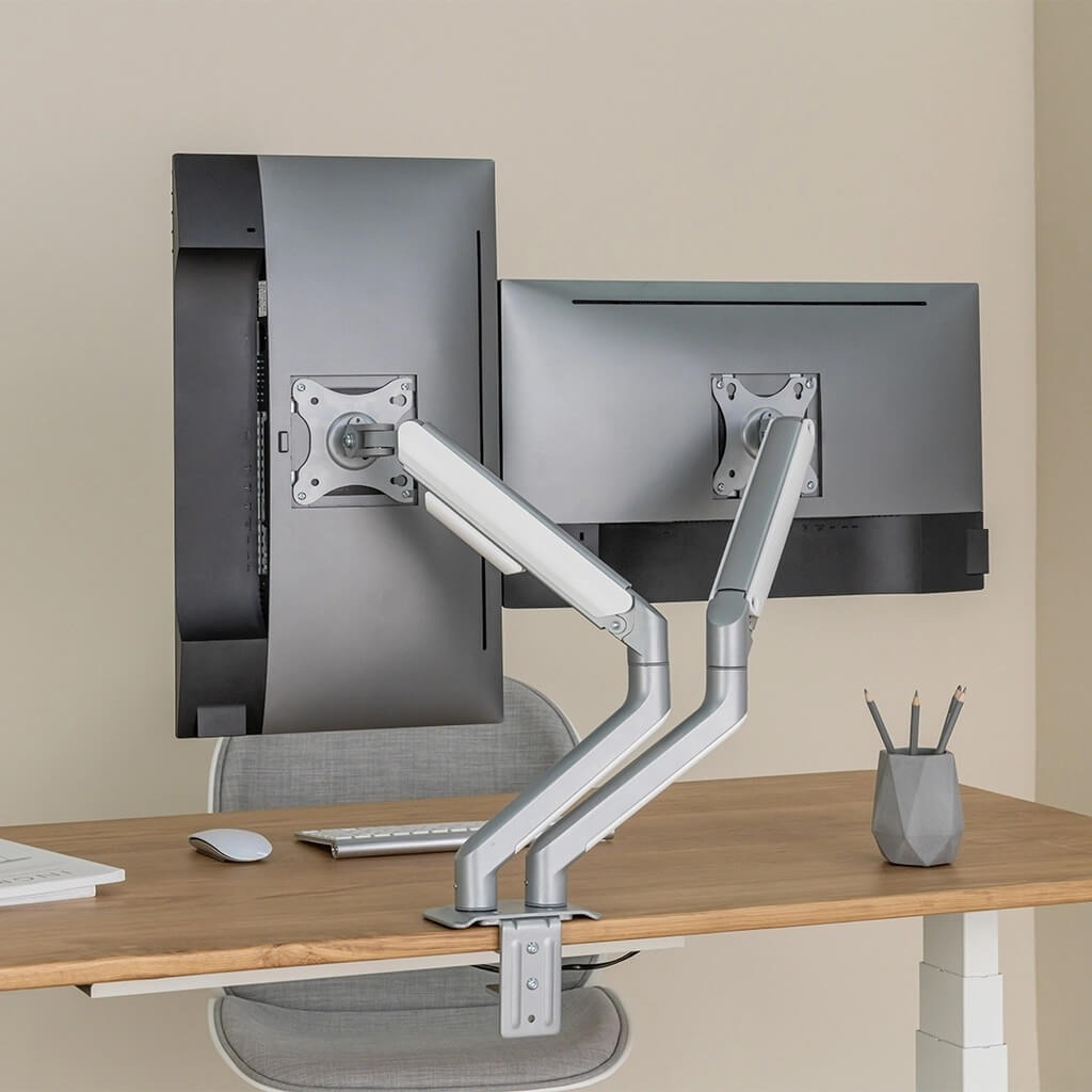 GIÁ TREO MÀN HÌNH HUMAN MOTION T6 PRO DUAL WHITE