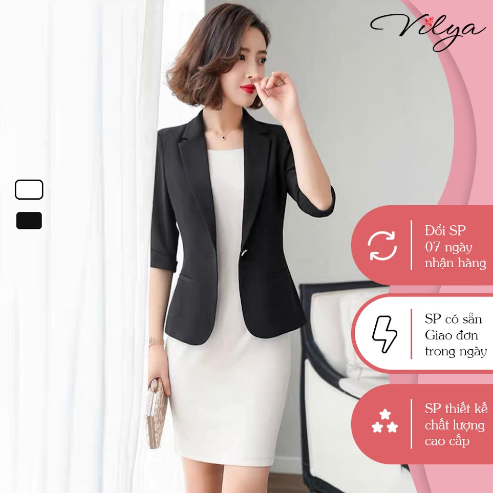 Đầm vest công sở nữ VILYA vải trượt cao cấp sát nách VD22-002