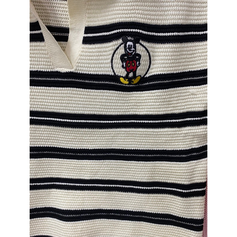 Áo polo len mongtoghi tay hến , logo thêu mickey , kèm video và ảnh thật