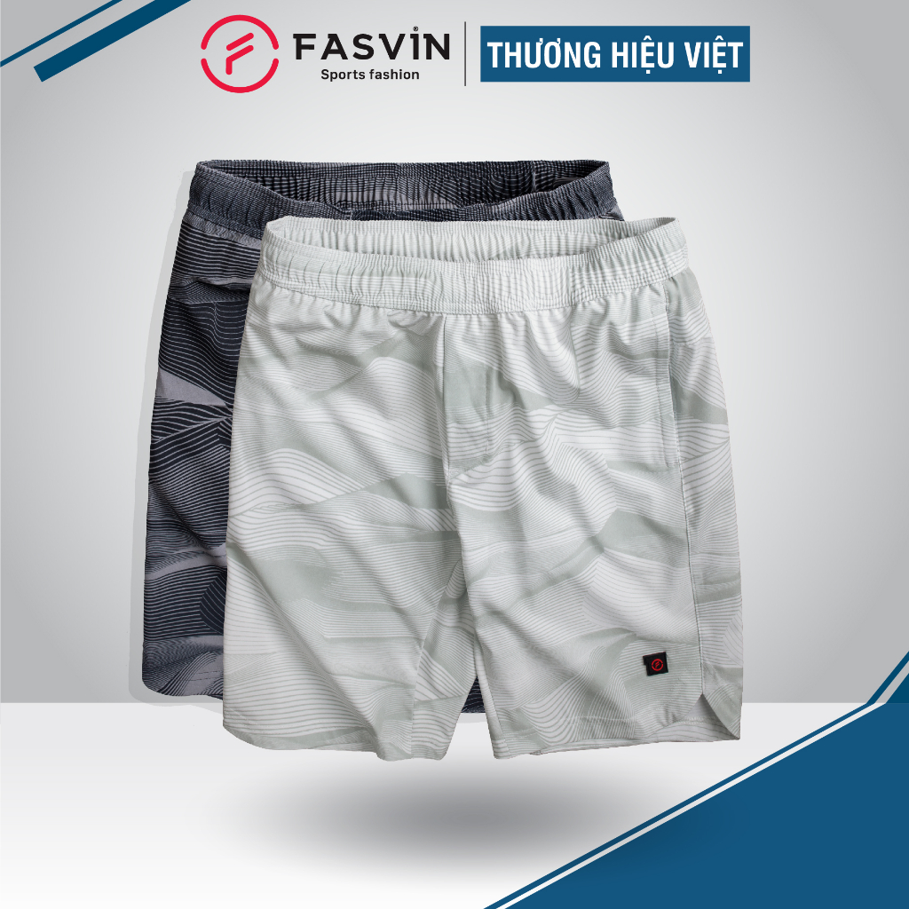 Quần đùi thể thao nam Fasvin S22514.HN vải gió chun mềm mại co giãn thoải mái hoạ tiết đẹp mắt