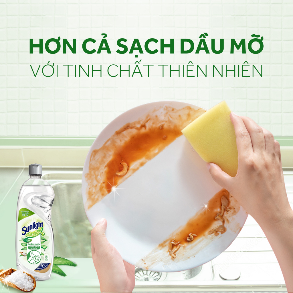 [HC GIFT] Combo 2 Nước Rửa Chén Bát Sunlight Thiên Nhiên Muối Khoáng & Lô Hội | Chai 700G