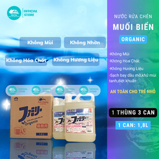 Thùng nước rửa chén hữu cơ tinh chất muối biển 3 can 1800ml