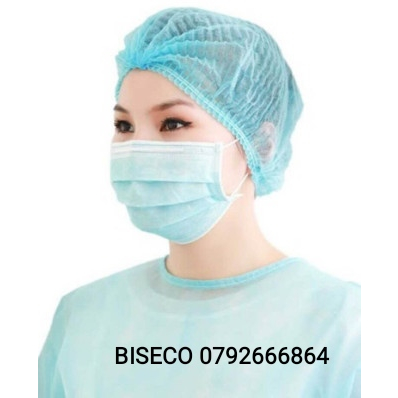 Mũ trùm đầu y tế nón con sâu ngăn bụi hiệu quả