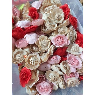 Hoa vải trang trí 5cm - sét 10 cái