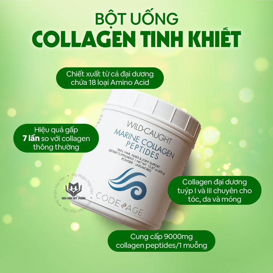 Bột Collagen giúp trẻ hóa da CodeAge Marine Collagen Peptides 450g