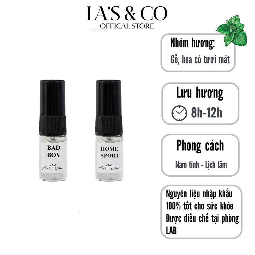 Nước hoa nam Combo nam tính, trẻ trung, phong cách 10ml x 2
