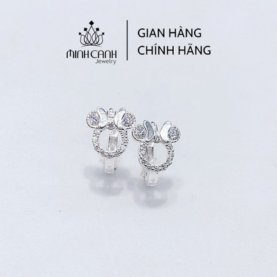 Bông Tai Bạc Chuột Mickey Khóa Bấm - Minh Canh Jewelry