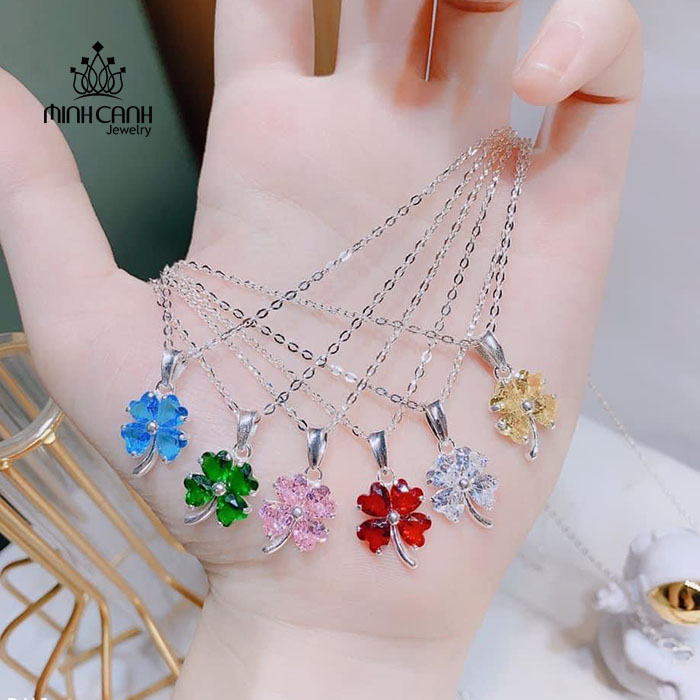 Dây Chuyền Cỏ 4 Lá Bạc Nhiều Màu - Minh Canh Jewelry