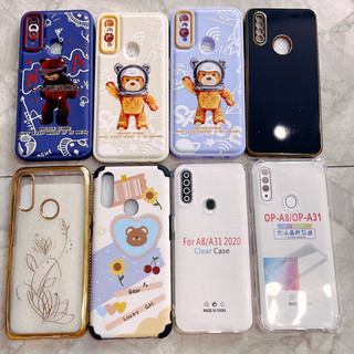 Ốp lưng Oppo A31 2020 / Oppo A8  chống sốc, ốp giả da, ốp lưng nhám viền màu bảo vệ camera