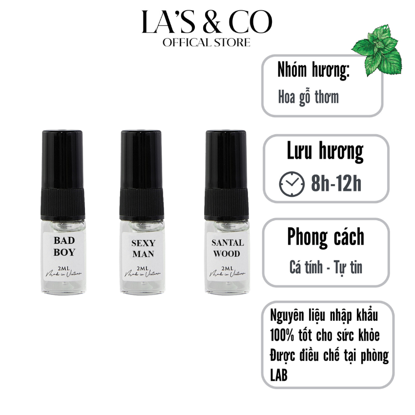 Nước hoa nam Combo hương thơm Nam tính, Cuốn hút Nguyên liệu nhập Pháp 10ml x 3