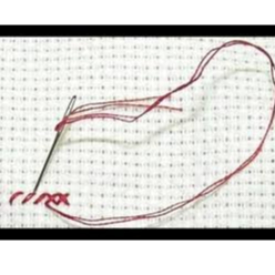 Xỏ chỉ , kim thêu tranh chữ thập