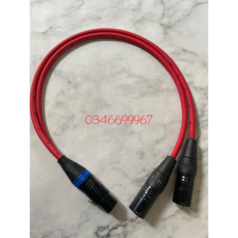 Dây 1 canon cái ra 2 canon đực, combo 2 sợi dài 0.5m