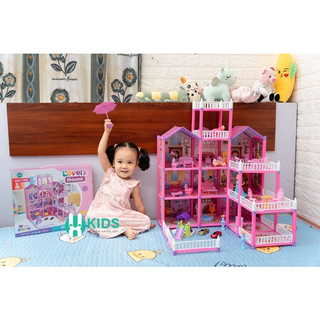 Nhà búp bê cỡ lớn đồ chơi mô hình cho bé lắp ráp tăng trí tưởng tượng, quà tặng sinh nhật cho bé