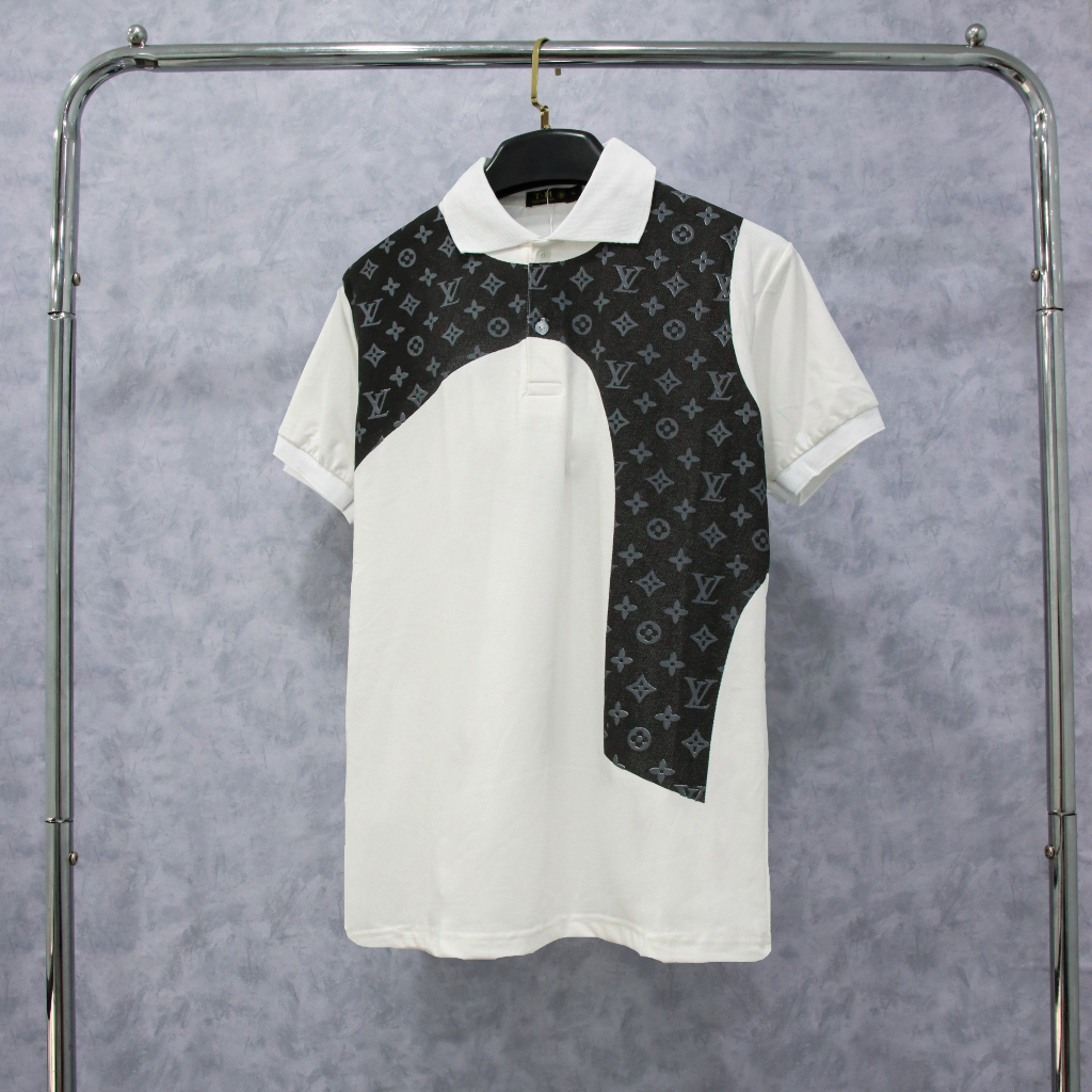 Áo phông LV hoa lá cành phối Màu họa tiết 3D 2 màu đen trắng - Áo lv nam nữ siêu cấp vải cotton siêu đẹp thời trang