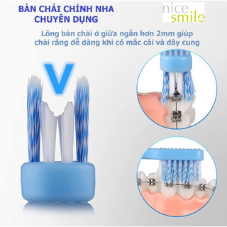 Bàn chải chỉnh nha, bàn chải răng chuyên dụng cho người niềng răng, bàn chải niềng răng