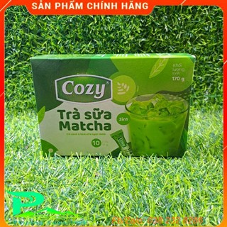 Trà sữa Matcha Cozy hộp 10gói - Trà sữa Macha hòa tan Cozy