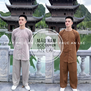 Bộ đi lễ cho nam, đồ đi chùa cho nam, mẫu vạt hò vải đẹp thoáng mát không nhăn - pháp phục an lạc