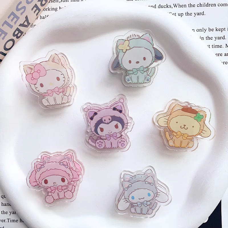 💜SANRIO Kẹp Giấy Kiểm Tra Dữ Liệu Bằng Acrylic Trong Suốt Hình Chú Chó Cinnamon Hoạt Hình