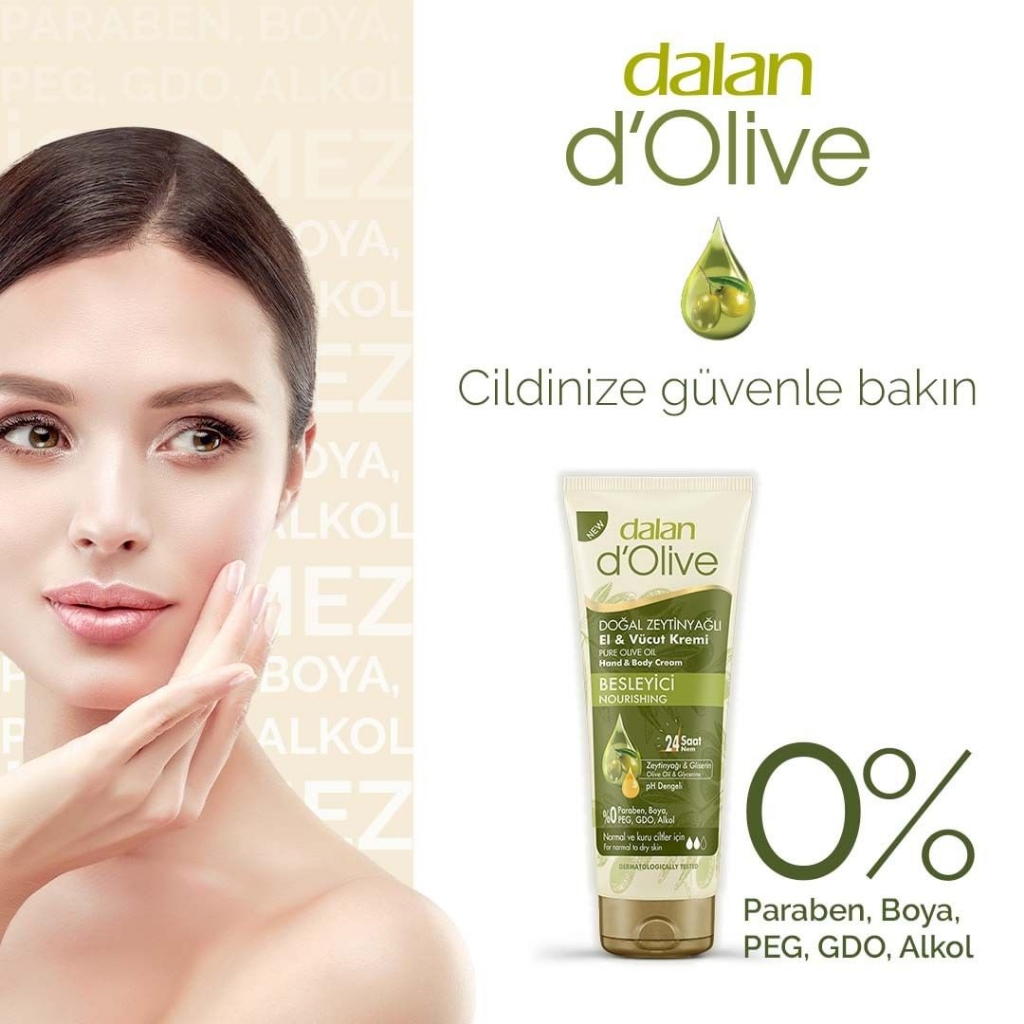 [CHÍNH HÃNG] Kem Dưỡng Da Tay Và Toàn Thân Từ Dầu Olive Dalan D’Olive Pure Olive Oil Hand & Body Cream 250ml