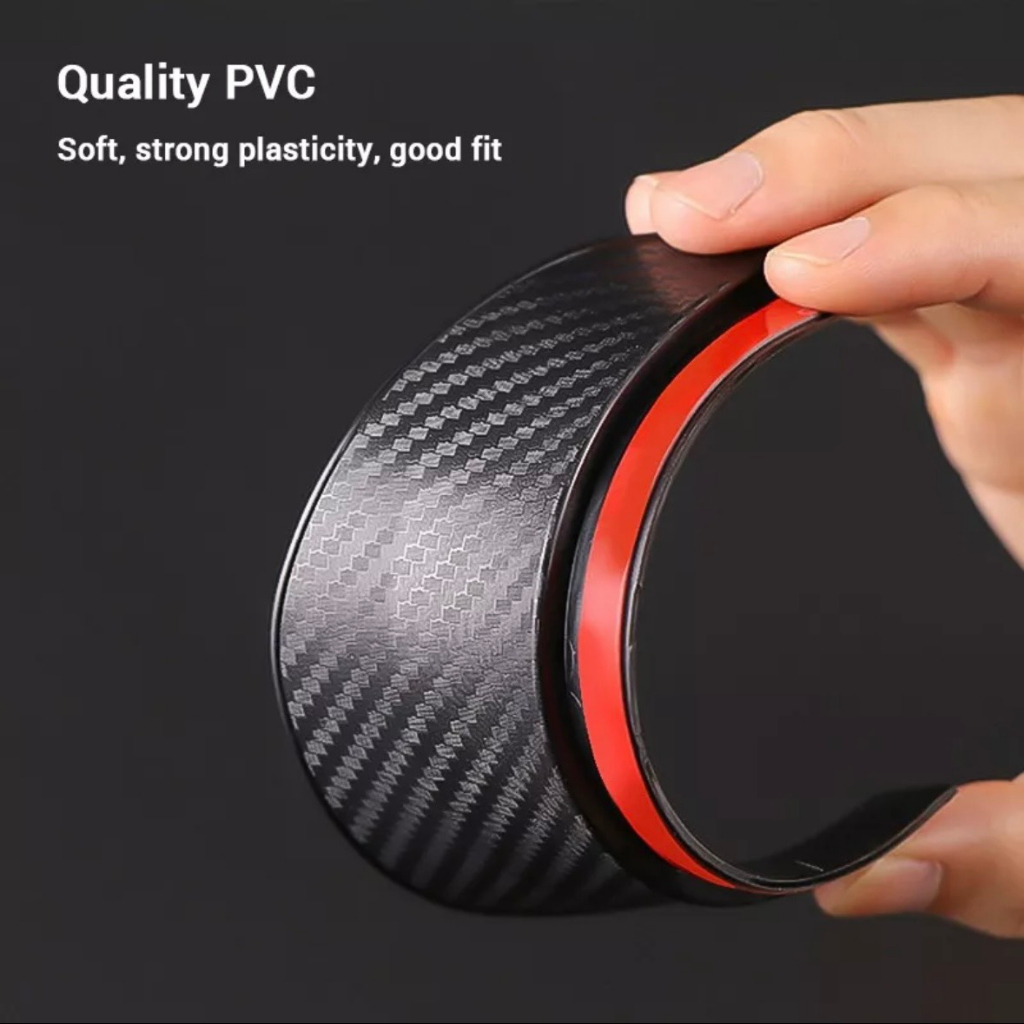 Set 2 miếng vè che gương chiếu hậu xe hơi chống mưa và nắng PVC sợi carbon thông dụng