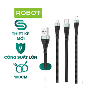 Cáp Sạc ROBOT RKL100/RKC100 Chất Liệu Dù Chống Rối Dài 1m