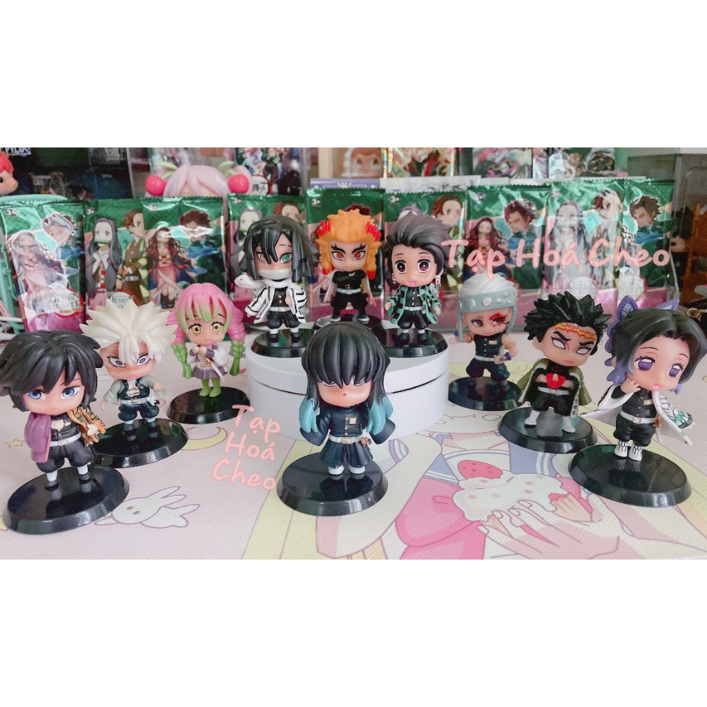 Mô hình Demon Slayer 10 Nhân Vật Thanh Gươm Diệt Quỷ , cao 7-8cm - Figure Kimetsu No Yaiba - No Box