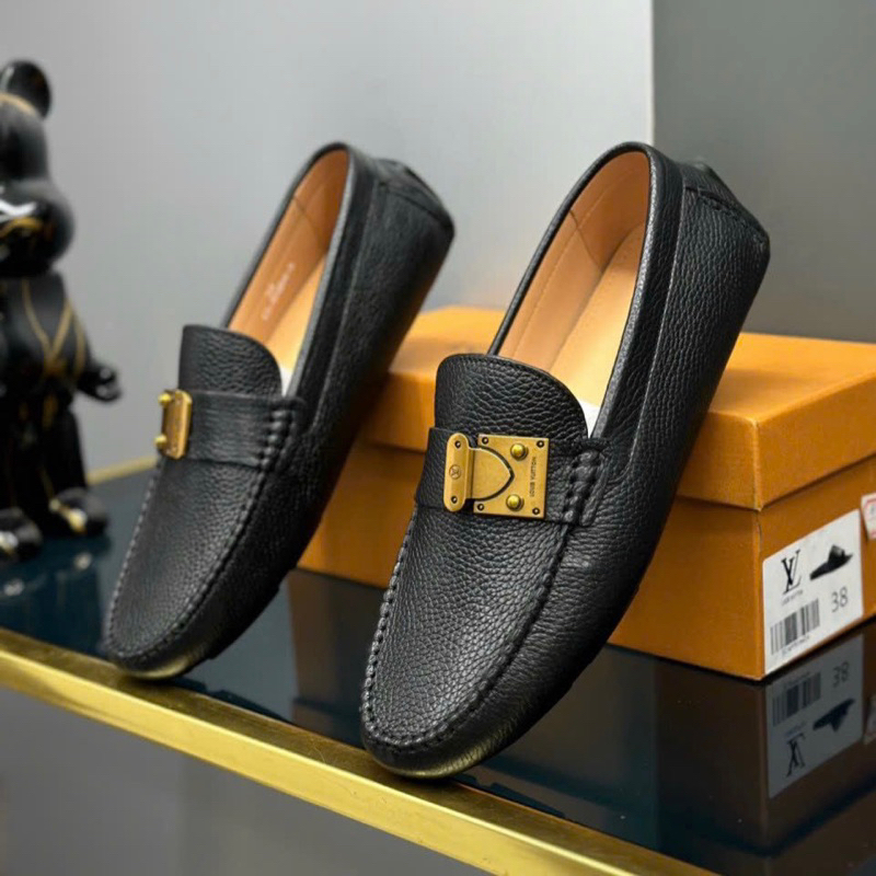Giày lười nam da bò LV bản khoá cao cấp mới nhất 2023