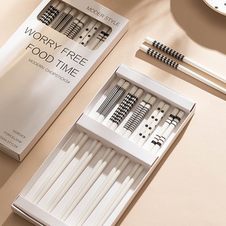 Set 5 đôi đũa sứ phong cách nhật bản kháng khuẩn, chịu nhiệt
