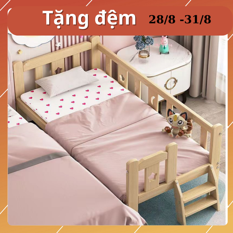 Giường cho bé cỡ đại 200x100CM.Giường gỗ cho bé ghép với giường bố mẹ