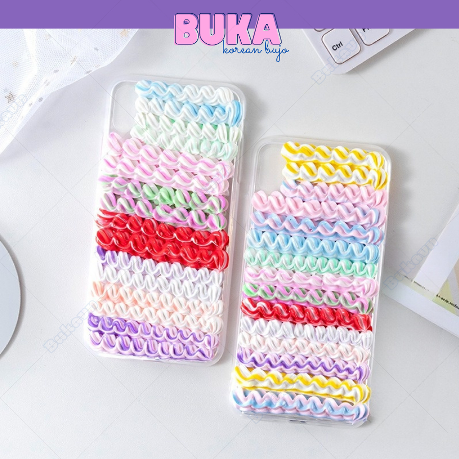 Keo kem Buka 50gr phối sọc 2 màu dùng trang trí decor Toploader, ốp điện thoại, DIY dùng dán Charm