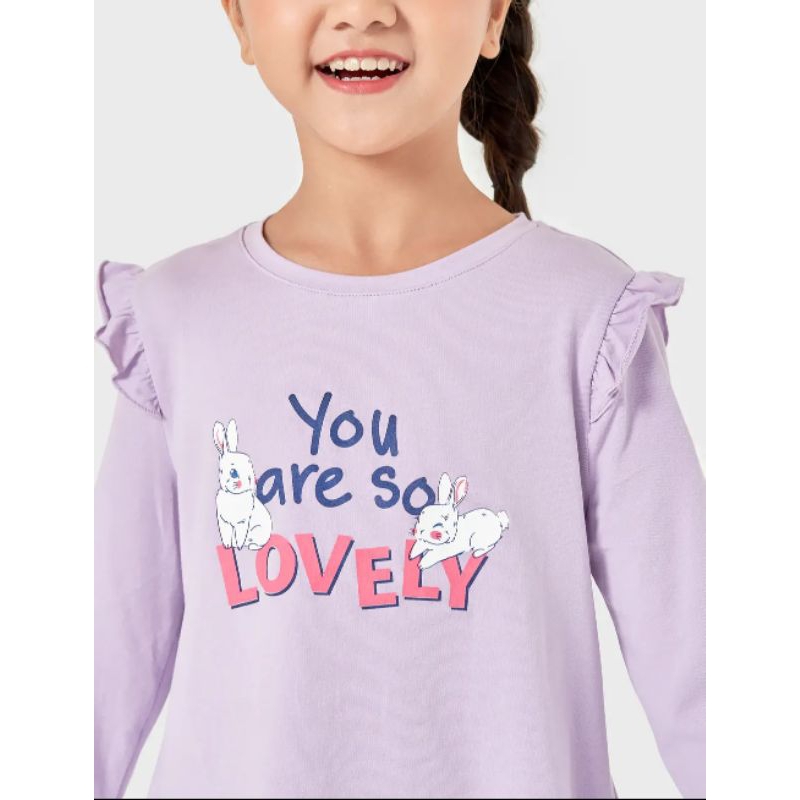 Bộ cotton mặc nhà dài tay bé gái Canifa