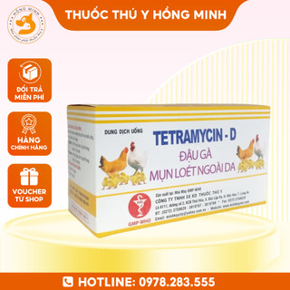 Đậu gà Tetramycin D xử lý các mụn loét ngoài da 10ml