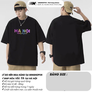 Áo thun hà nội 36 phố phường minishopvn áo thun tay lỡ nam nữ, áo phông unisex from rộng oversize uts002