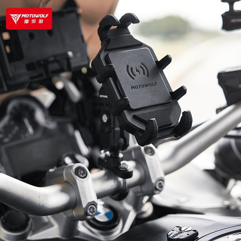 Giá đỡ điện thoại trên xe máy chống rung Motowolf MDL2827 gắn ghi đông hoặc chân gương