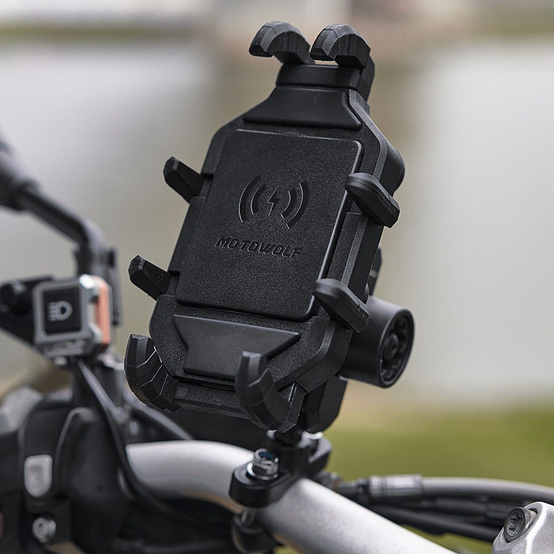 Giá đỡ điện thoại trên xe máy chống rung Motowolf MDL2827 gắn ghi đông hoặc chân gương