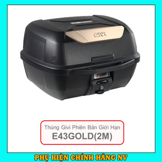 Thùng sau Givi E43GOLD khóa Monolock Top dung tích 43 lít chính hãng kèm đế gắn thùng Givi MP70N